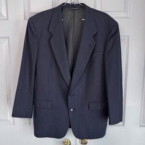 Vintage Christian Dior Monsieur 42R Navy‎ Wool Blazer Two Button Jacket Ventless